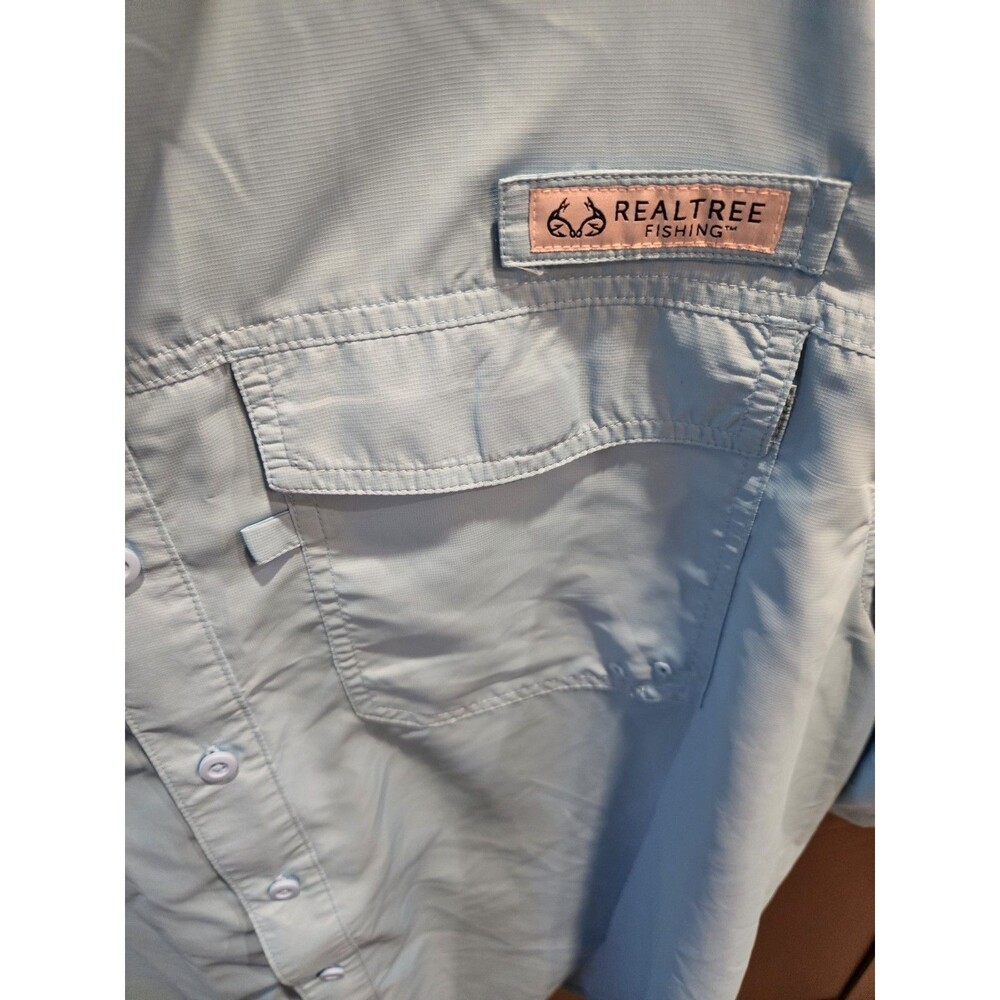 Realtree Fishing Shirt Mens XL Light Blue Short Sleeve Vented... - Picture 4 of 5